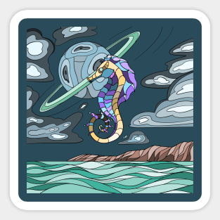 Space Seahorse Sticker